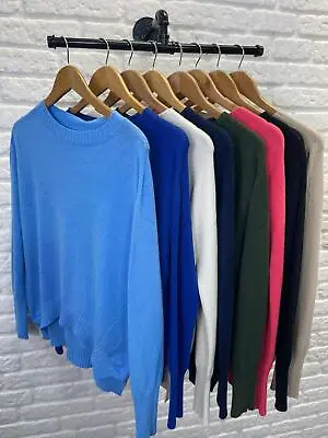Buy New Billi Soft Plain Knitted Crew Neck Sweater Jumper Pullover  Fits 10 - 14 • 45£