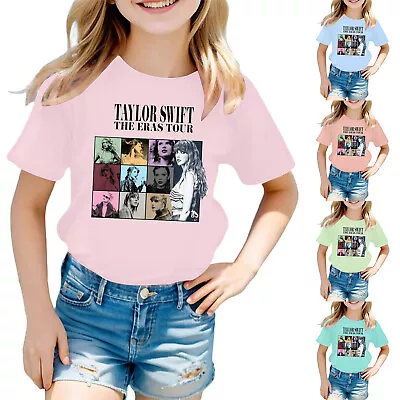 Buy Swift Girls Soft Short Sleeve Crew Neck T Shirts 5 Color Printed T Shirt Tops • 8.02£