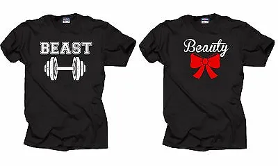 Buy Beast And Beauty Couple T-shirts Funny Couple T-shirts For Him And For Her • 43.70£