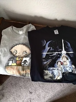 Buy 2 Vintage Family Guy T Shirts Large Mens, Star Wars And Stewie Lemonade. • 14£