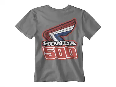 Buy Honda 500 T-shirt Bike Biker Fast Speed Cafe Racer Oil Wings Japan Motor GREY 2 • 10.23£
