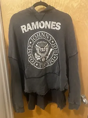Buy R13 Ramones Patti Hoodie Sweatshirt Black Grey Acid Wash XS NWOT Womens • 196.87£
