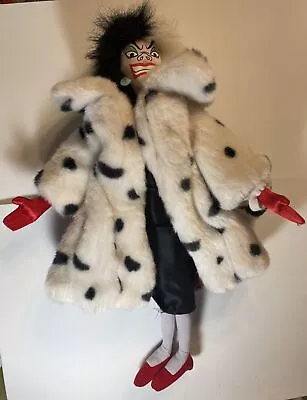 Buy Disney Store 101 Dalmations Cruella Deville With Fur Coat Plush Doll 18 Inches • 18.89£