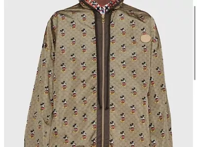 Buy NWT Gucci Women's Mickey Mouse Disney Brown GG Sport Jacket With Hoodie  • 1,650£