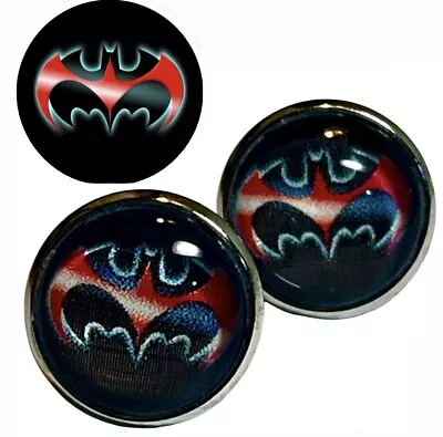 Buy New Batman, Black & Red  Logo Stud Earrings • 7.99£
