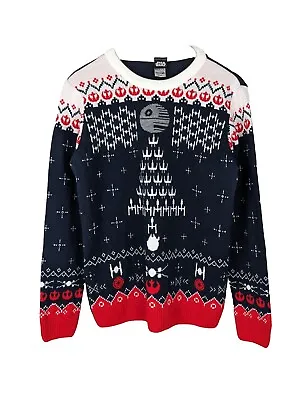 Buy Merchoid Star Wars Death Star Attack Christmas Jumper Size Small S • 24.30£