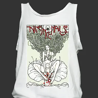 Buy Nine Inch Nails Industrial Rock Metal T-SHIRT Vest Top Unisex White S-2XL • 13.99£