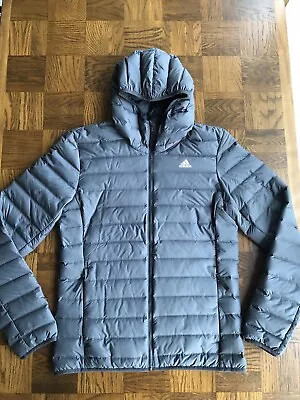 Buy Adidas Men’s Helionic Puffer Jacket Hooded Padded Lightweight - Medium - Grey • 22£