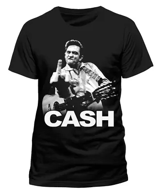 Buy Johnny Cash - Middle Finger - Unisex T-shirt - Size: S M L  - New With Tags. • 11.99£