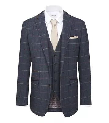Buy Skopes Men's Doyle Wool Blend Check Jacket In Navy 34 To 62 Short To Long • 122.95£