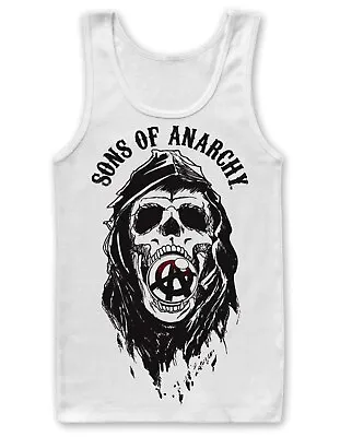 Buy Tank Top Sons Of Anarchy Draft Skull White Man Hybris • 13.88£