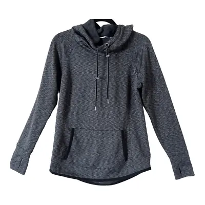 Buy Athleta Women’s Tranquility Cowl Neck Marled Gray Black Hoodie Sweatshirt Medium • 20.27£