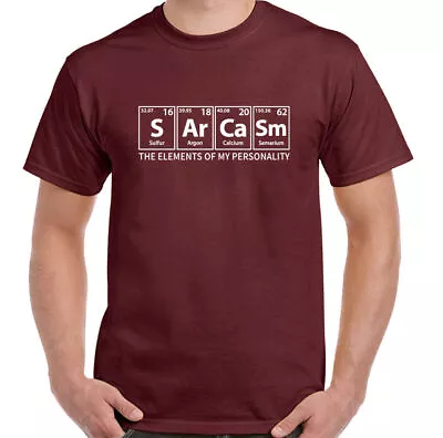 Buy Sarcasm T-Shirt Mens Funny Slogan The Elements Of My Personality Sarcastic Joke • 10.94£