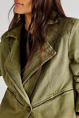 Buy We The Free People Malika Military Jacket In Army Green Size L RRP $168 BNIB NEW • 69£