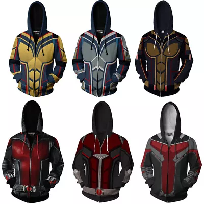 Buy New Ant-Man And The Wasp 3D Digital Print Hoodie Zipper Coat Sweatshirt Clothing • 28.08£