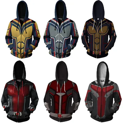 Buy New Ant-Man And The Wasp Hoodie Zipper Coat Cosplay Hooded Sweatshirt Clothing • 26.28£
