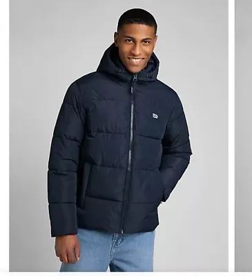 Buy Lee Puffer Jacket (Sky Captain) Navy - Size 5XL RRP £160 • 69.99£