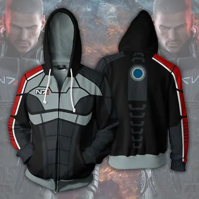 Buy Mass Effect John·Shepard N7 Cosplay Costume 3D Printed Sweatshirt Hoodie Jacket • 21.40£