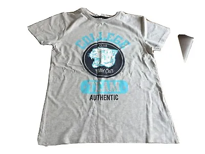 Buy Boys PRIMARK REBEL T-shirt Age 11-12 Years Grey College Club  8171 • 4.99£
