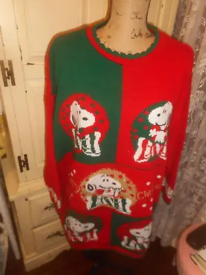Buy Snoopy &  Friends   Vtg.  Christmas   Sweater    Acrylic  Size   L • 10.26£
