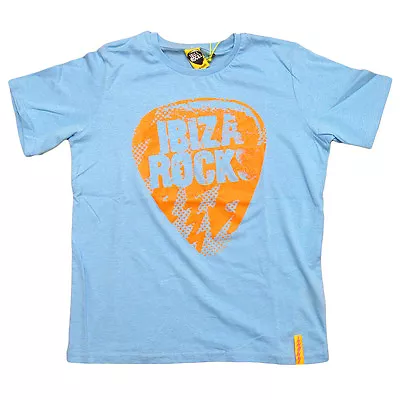 Buy Ibiza Rocks Kids Logo T-shirt Neon Orange Plectrum Sky Blue Boys Girls Children • 9.99£