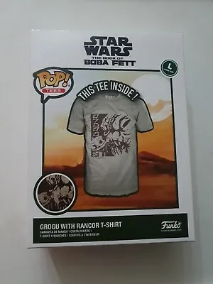 Buy Pop Tees. Star Wars The Book Of Boba Fett Grogu With Rancor T-Shirt. Size L • 13.99£