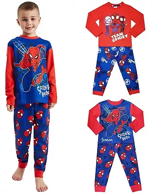 Buy Boys Spiderman Personalised Pyjamas Spidey & Friends Marvel 18 Mths-10 Yrs • 11.95£