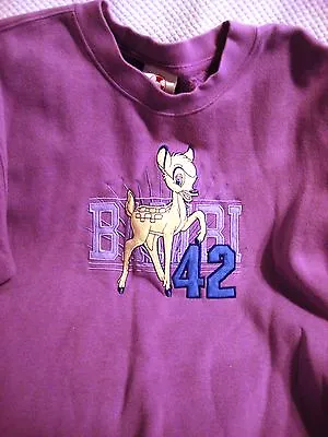 Buy Disney Store Bambi Purple Sweatshirt Girls Large 10/12 Gently Used • 5.49£