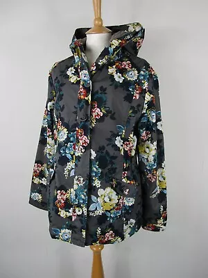 Buy Laura Ashley Grey Floral Raincoat UK Size 12 • 4.99£