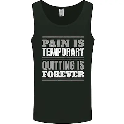 Buy Pain Is Temporary Gym Quote Bodybuilding Mens Vest Tank Top • 10.99£