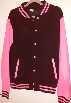 Buy Suicide Squad Ladies Black And Pink Varsity Jacket - Back Print - VGC • 14£