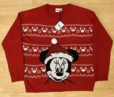 Buy Small 42  Chest Disney Minnie Mouse Christmas Sweater Jumper Xmas • 34.99£