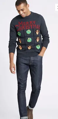 Buy M&S COLLECTION Christmas Jumper With Interactive Game (small) RRP£30 • 18.99£