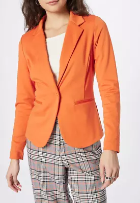 Buy ICHI Blazer Jacket Style: Kate Narrow Slim Fit Ladies Women - Orange  • 22£