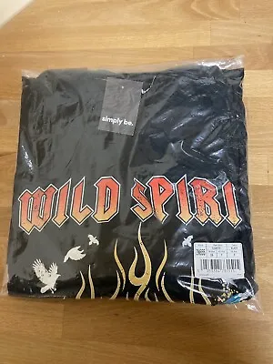 Buy Simply Be 'wild Spirit' Graphic T-shirt In Black • 12.99£