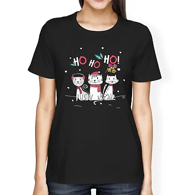 Buy 1Tee Womens Loose Fit Ho Ho Ho Festive Cats Christmas T-Shirt • 7.99£