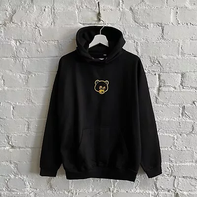 Buy Actual Fact Retro Bear Embroidered Black Hooded Sweatshirt • 35£