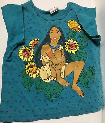 Buy Walt Disney Store Kids Child Pocahontas Vintage Flowers Tshirt Indian Princess  • 47.24£
