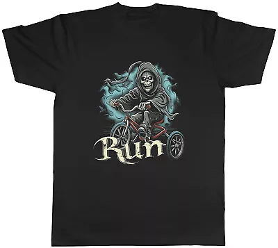 Buy Grim Reaper Mens T-Shirt Death On A Tricycle Funny Tee Gift • 8.99£