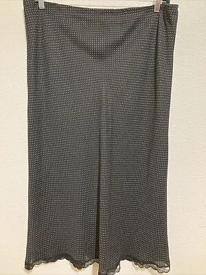 Buy Vintage 90s Necessary Objects Black Polka Dot Maxi Rayon Skirt Y2K Goth 3X • 18.94£