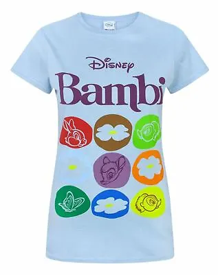 Buy Disney Bambi Motif Blue Women's T-Shirt • 14.99£
