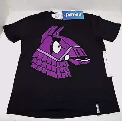 Buy Official Fortnite Merch Black Shirt W/ Purple Llama Logo Boys & Girls Size M NWT • 4.42£