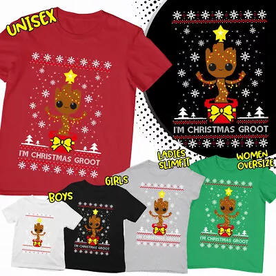 Buy I Am Christmas Groot Funny Family Matching T Shirt Top #MC • 9.99£