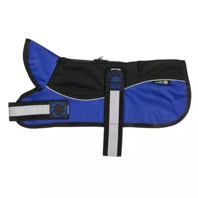 Buy Animate Reflective Black/Blue Dog Harness Coat Collar Unpadded Waterproof Jacket • 18.46£