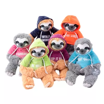Buy Giftworks Sloth In Hoodie- 8416 Hands Stick Cuddly Soft Monkey Teddy • 8.95£
