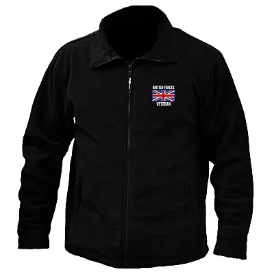 Buy British Forces Veteran Embroidered Anti Pill Full Zip Fleece Jacket Britain Flag • 28.99£