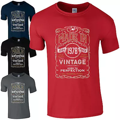 Buy Made In 1978 T-Shirt Born 45th Year Birthday Age Present Vintage Funny Mens Gift • 13.73£