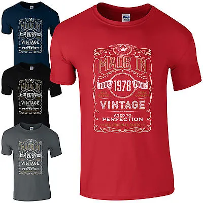 Buy Made In 1978 T-Shirt Born 46th Year Birthday Age Present Vintage Funny Mens Gift • 13.73£
