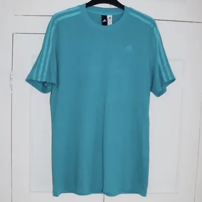 Buy Adidas Essential T Shirt Size Medium Mens Blue Top Crew Neck Short Sleeve 2016 • 15£