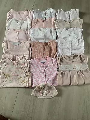 Buy First Size Baby Girls Clothes Bundle Pink Next Bambi Babygrow Sleepsuit Jojo • 0.99£